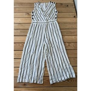 NWT En Creme Striped Sleeveless Stand By Romper L